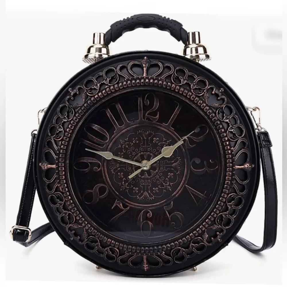 NWT Steampunk Crossbody Large Shoulder Working Clock Purse or Home Decor… - Picture 1 of 16